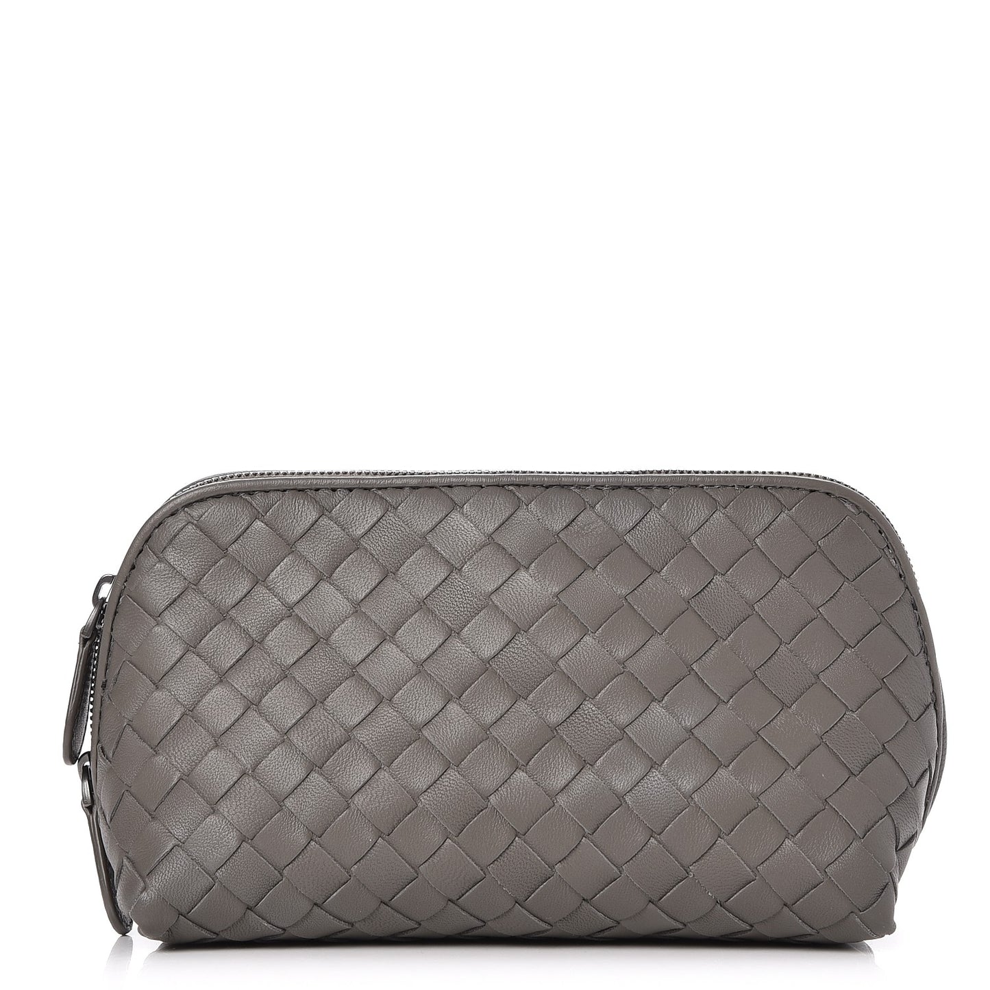 Nappa Intrecciato Cosmetic Pouch Light Gray