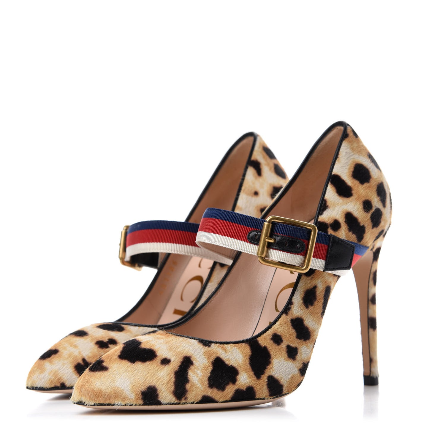 Malaga Kid Leopard Print Pumps 35.5 Natural