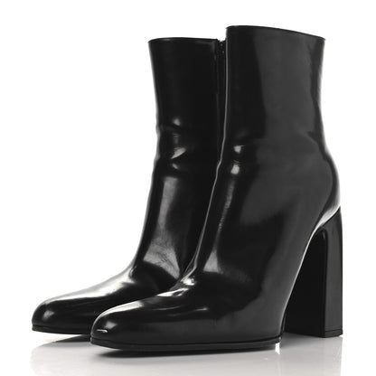 Balenciaga Patinated Calfskin Round Toe 110 Booties 38 Black 3 of 11