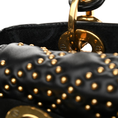 Christian Dior Calfskin Cannage Studded Medium Supple Lady Dior Black 10 of 10