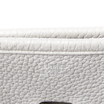 Hermes Taurillon Clemence Evelyne III PM Gris Perle Bleu Lin 8 of 8