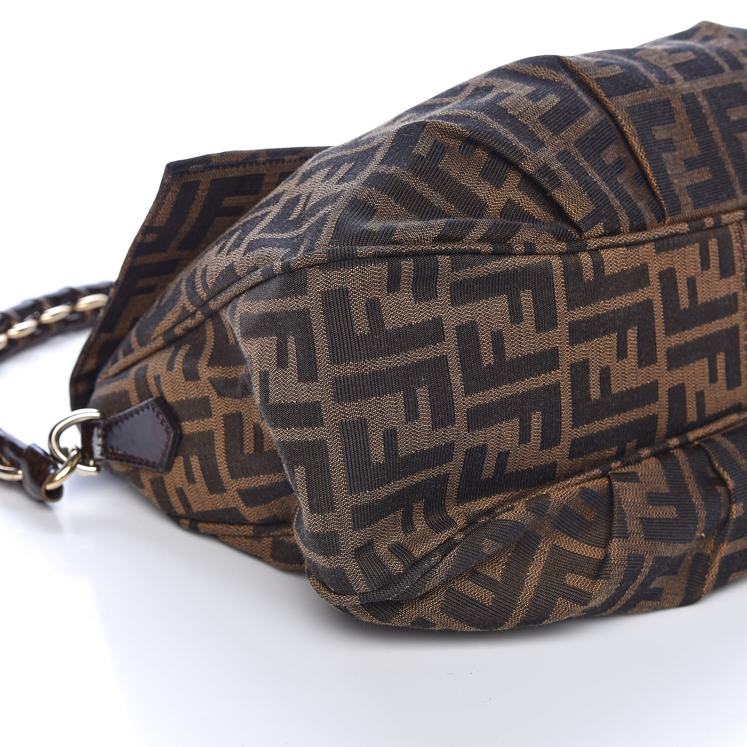 Fendi Zucca Patent Mia Shoulder Flap Tobacco 9 of 10