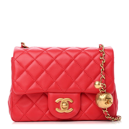 Chanel Lambskin Quilted Mini Pearl Crush Flap Red 1 of 7