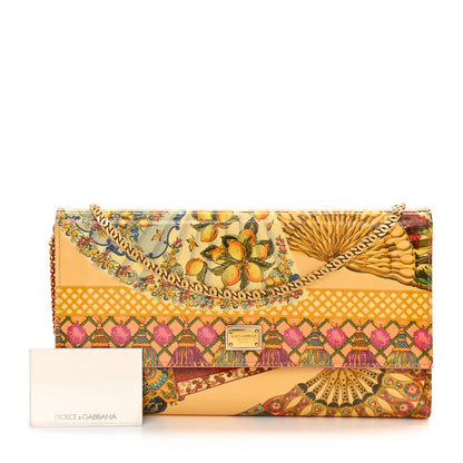 Dolce & Gabbana Dauphine Fan Foulard Print Wallet On Chain Multicolor 1 of 15
