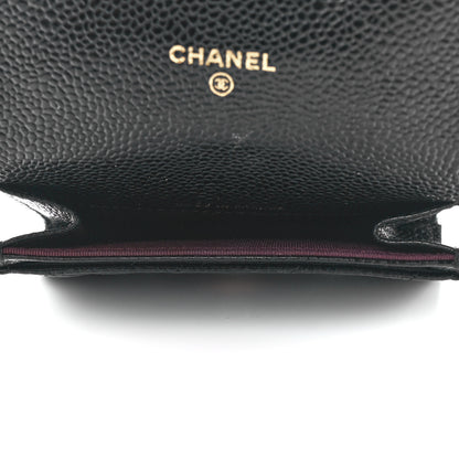 Chanel Caviar Quilted Flap Card Holder Wallet Black 5 of 13