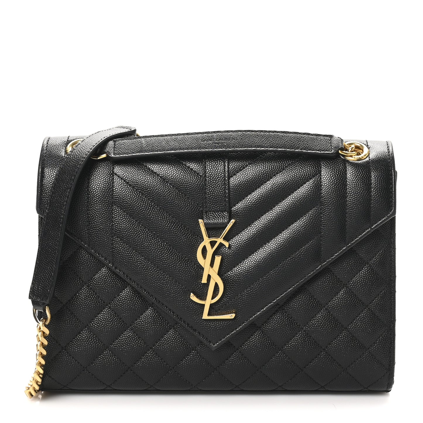 Grain De Poudre Textured Mixed Matelasse Triquilt Medium Monogram Satchel Black