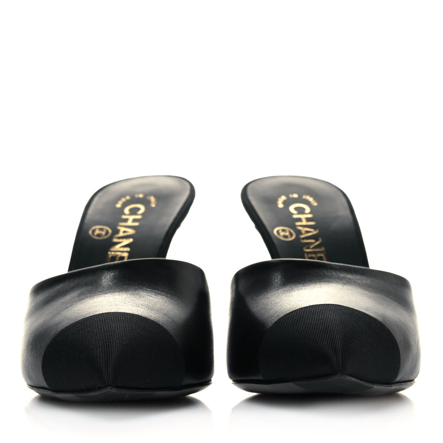 Goatskin Grosgrain Cap Toe Pearl Mule 35.5 Black