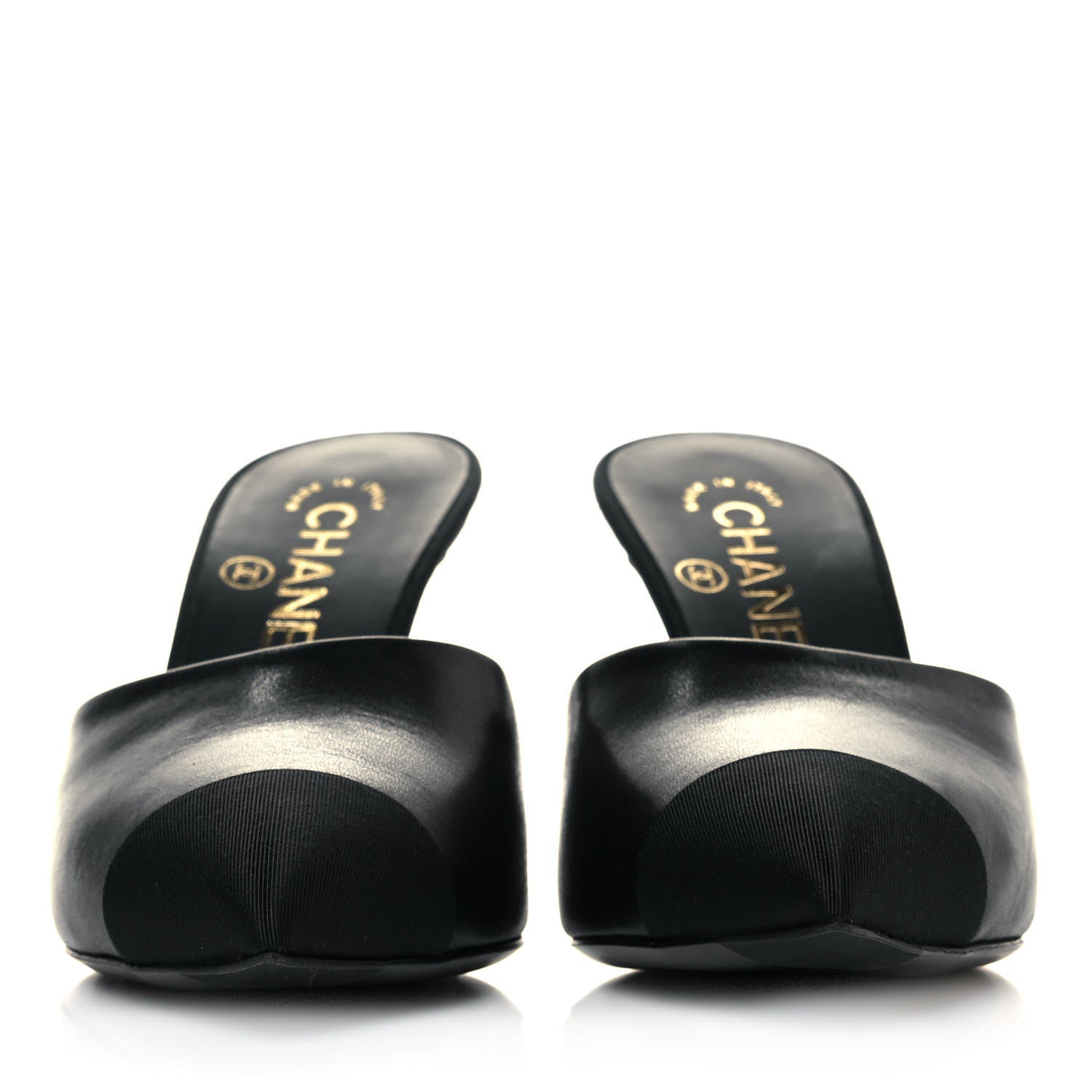 Chanel Goatskin Grosgrain Cap Toe Pearl Mule 35.5 Black 3 of 9
