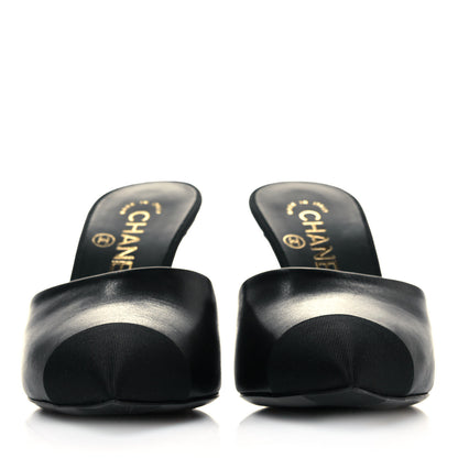 Chanel Goatskin Grosgrain Cap Toe Pearl Mule 35.5 Black 3 of 9