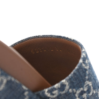 Gucci New Denim GG Monogram Angelina Platform 55mm Slide Sandals 36 Blue Tea 8 of 9