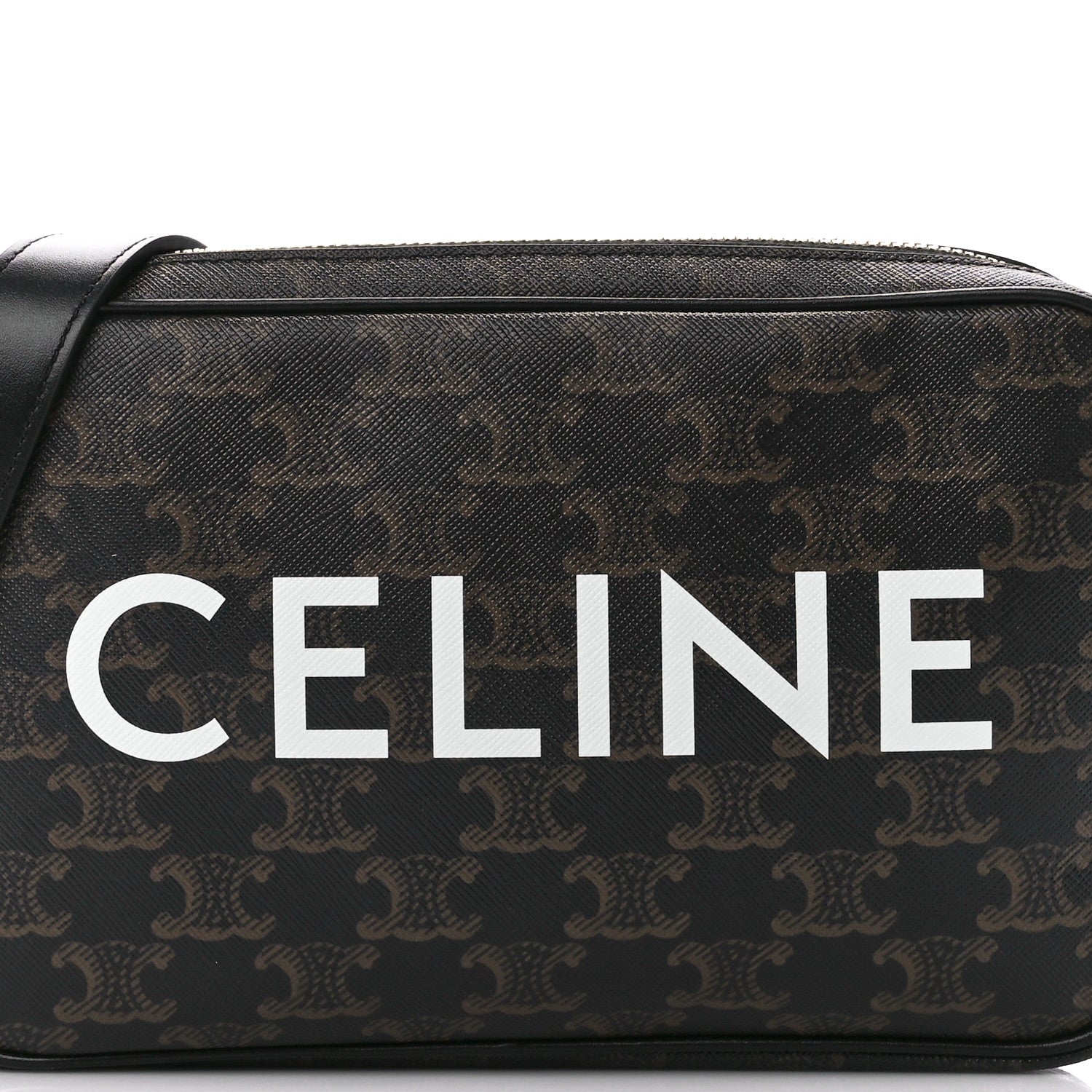 Celine Triomphe Canvas Medium Messenger Bag Black 7 of 9
