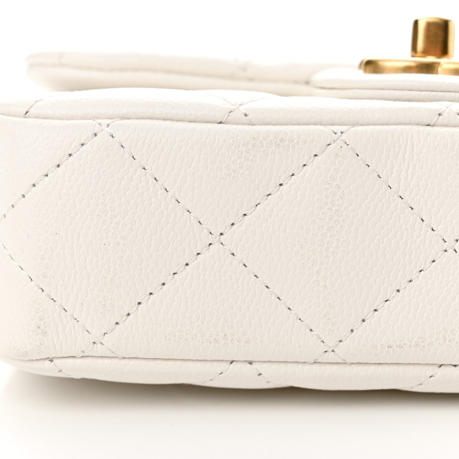 Chanel Caviar Quilted Mini Sweetheart Rectangular Flap White 12 of 12