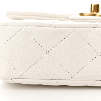 Chanel Caviar Quilted Mini Sweetheart Rectangular Flap White 12 of 12