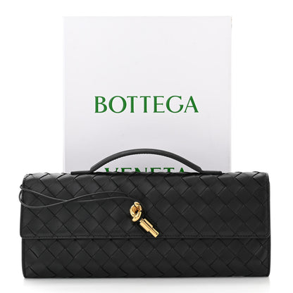 Bottega Veneta BOTTEGA VENETA Nappa Intrecciato Long Andiamo Top Handle Clutch Black 10 of 10