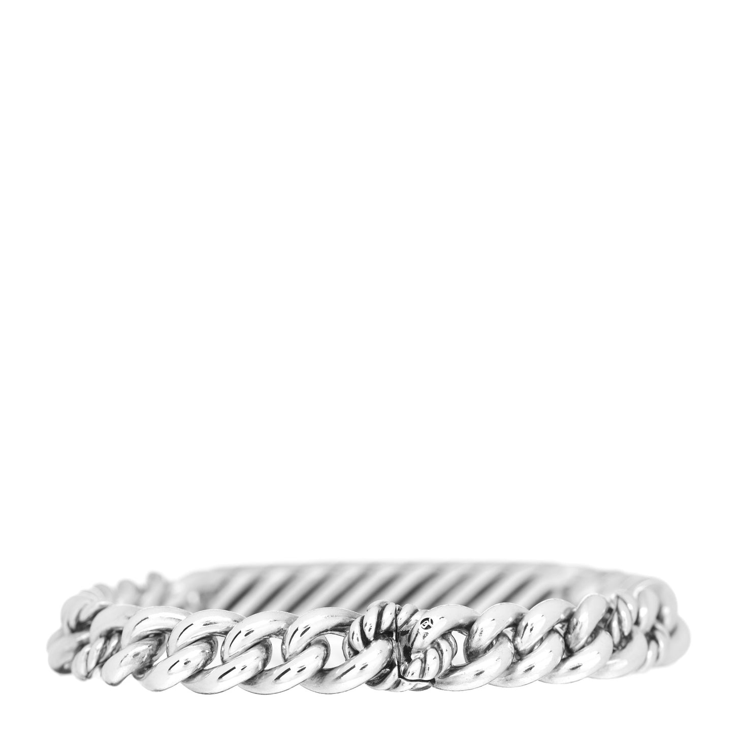 Sterling Silver Diamond Pave Single Belmont Curb Link ID Bracelet