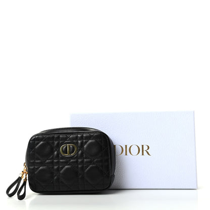 Christian Dior Lambskin Cannage Small Caro Zipped Pouch Black 8 of 8