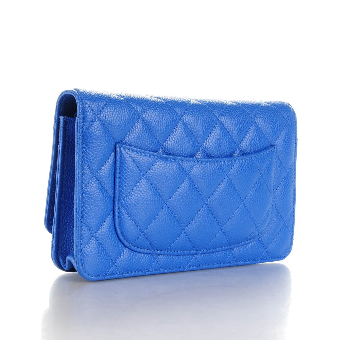 Caviar Quilted Wallet On Chain WOC Blue