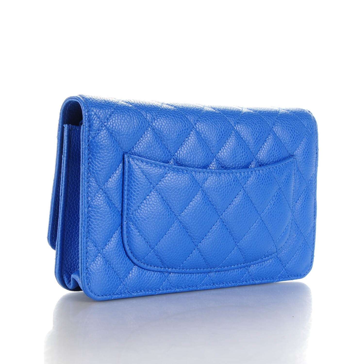 Chanel Caviar Quilted Wallet On Chain WOC Blue 3 of 8