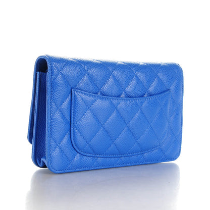 Chanel Caviar Quilted Wallet On Chain WOC Blue 3 of 8