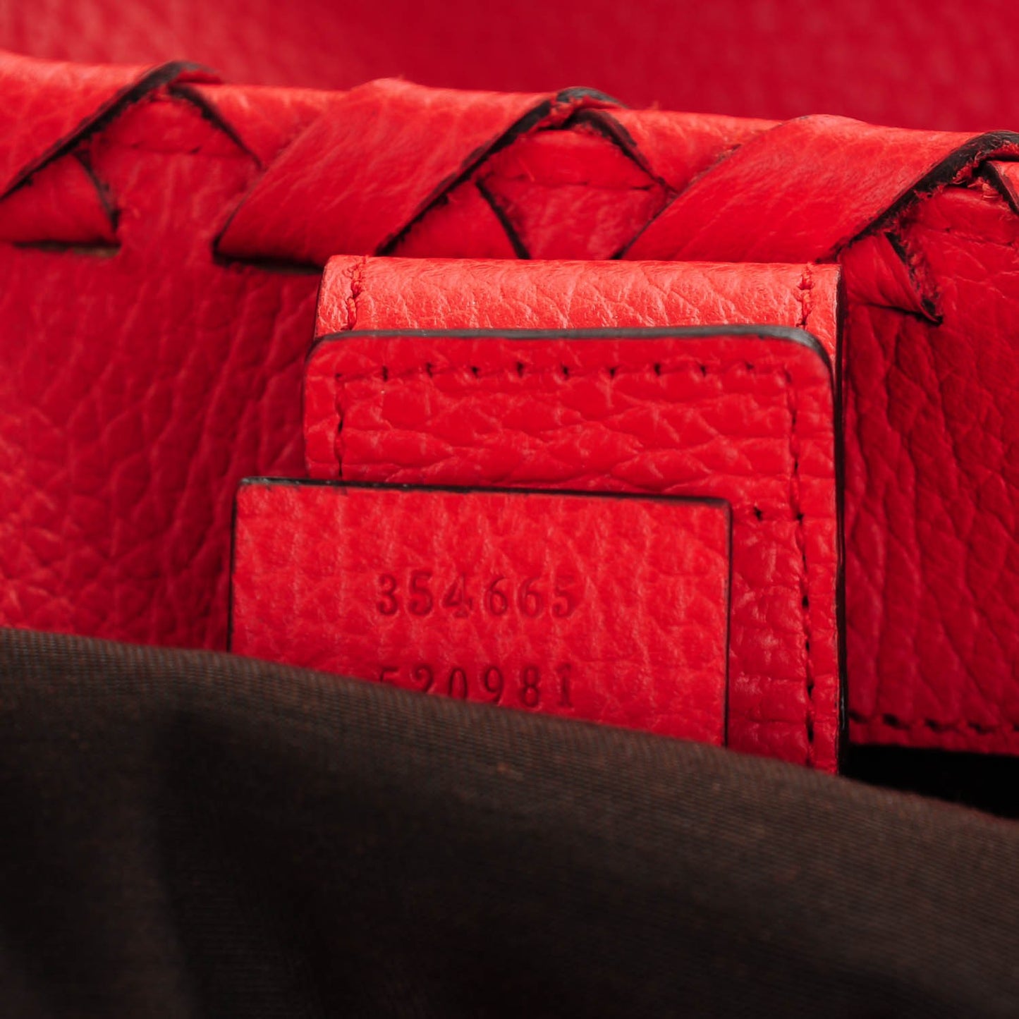 Pebbled Calfskin Bamboo Tassel Tote Red