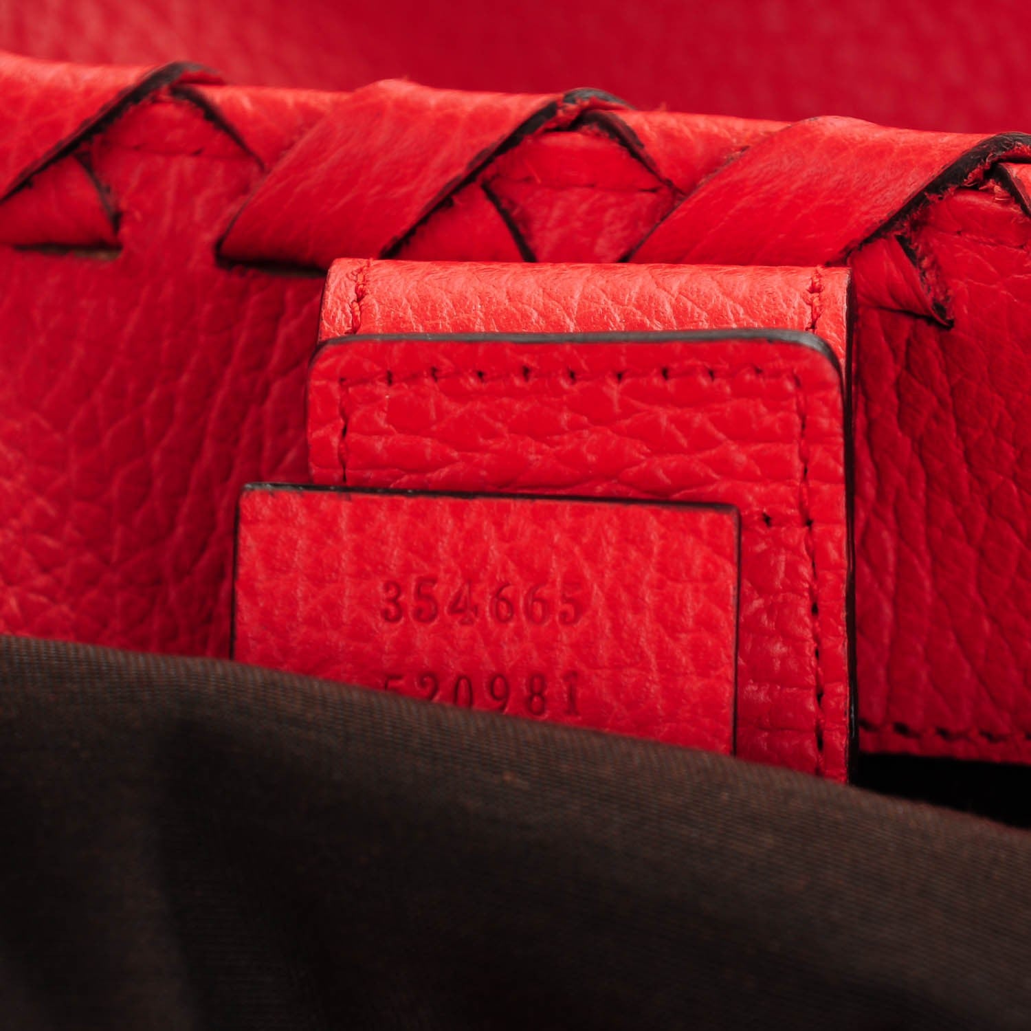 Gucci Pebbled Calfskin Bamboo Tassel Tote Red 7 of 7