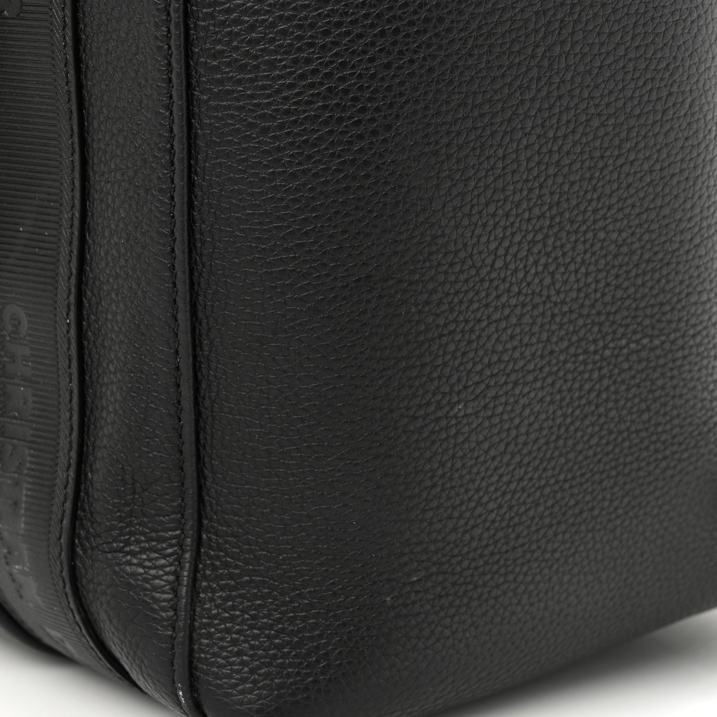 Grained Calfskin Saddle Backpack Black
