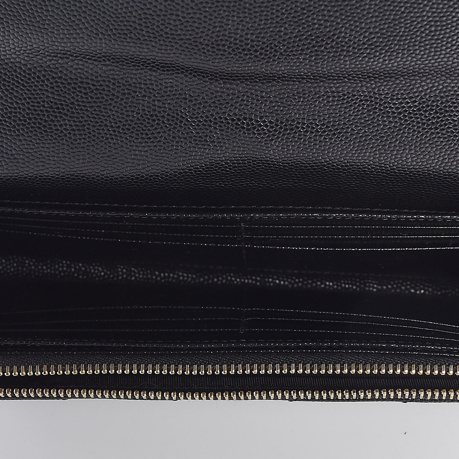 Saint Laurent Grain De Poudre Matelasse Chevron Monogram Flap Wallet Black 7 of 8