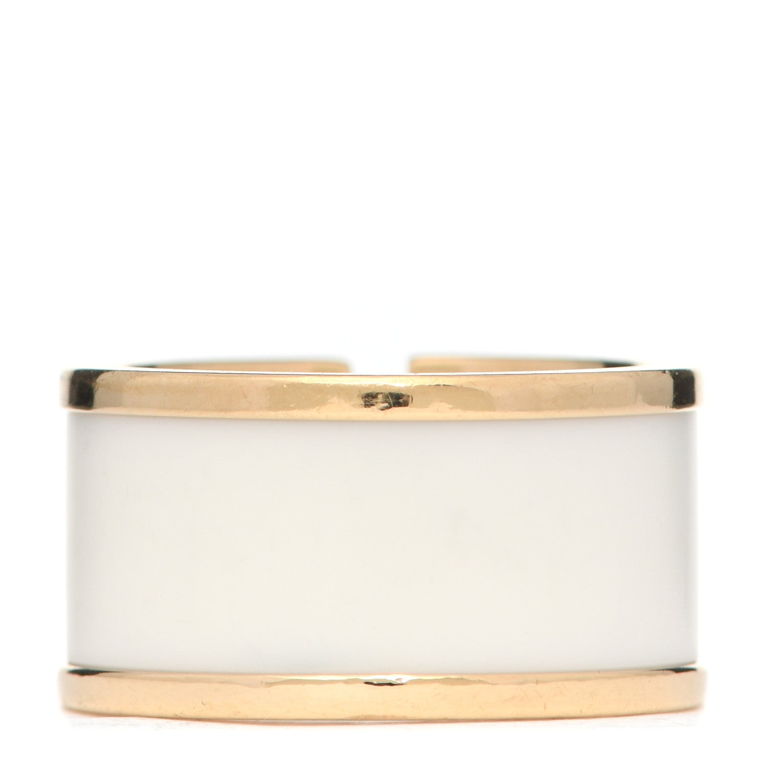 Tiffany 18K Yellow Gold White Ceramic T Cutout Ring 52 6 3 of 5