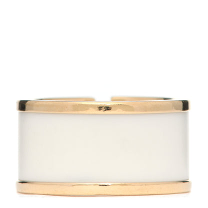 Tiffany 18K Yellow Gold White Ceramic T Cutout Ring 52 6 3 of 5