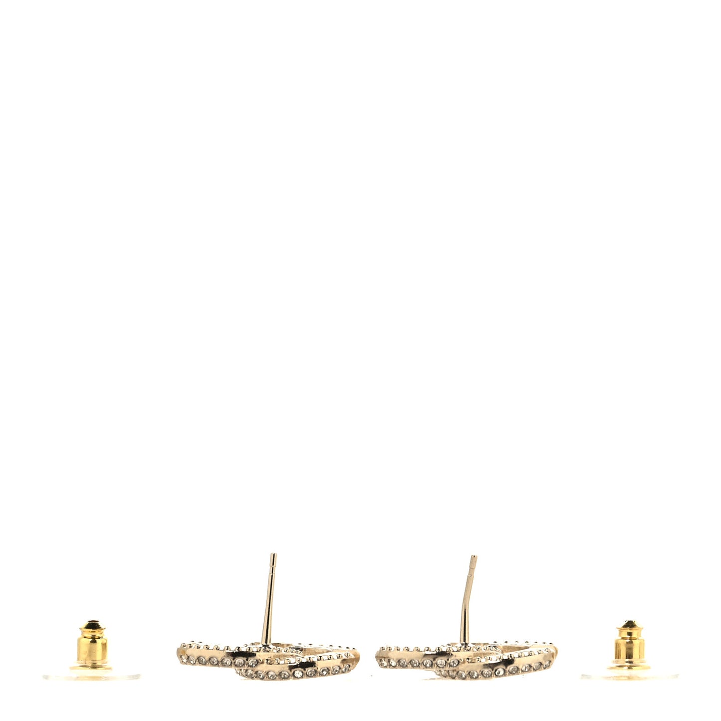 Crystal Timeless CC Earrings Light Gold