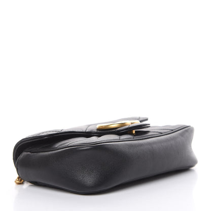 Gucci Calfskin Matelasse Super Mini GG Marmont Shoulder Bag Black 4 of 13