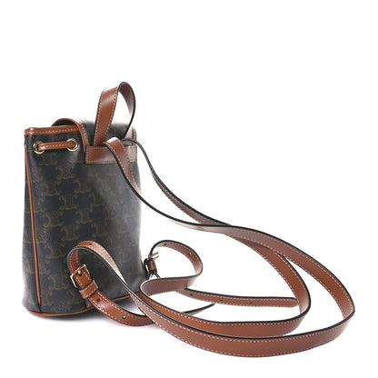Celine Triomphe Canvas Calfskin Mini Folco Backpack Tan 3 of 10