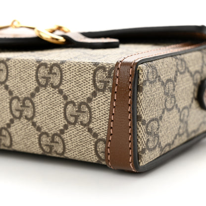 Gucci GG Supreme Monogram Mini Horsebit 1955 Shoulder Bag Beige Brown Sugar 10 of 13