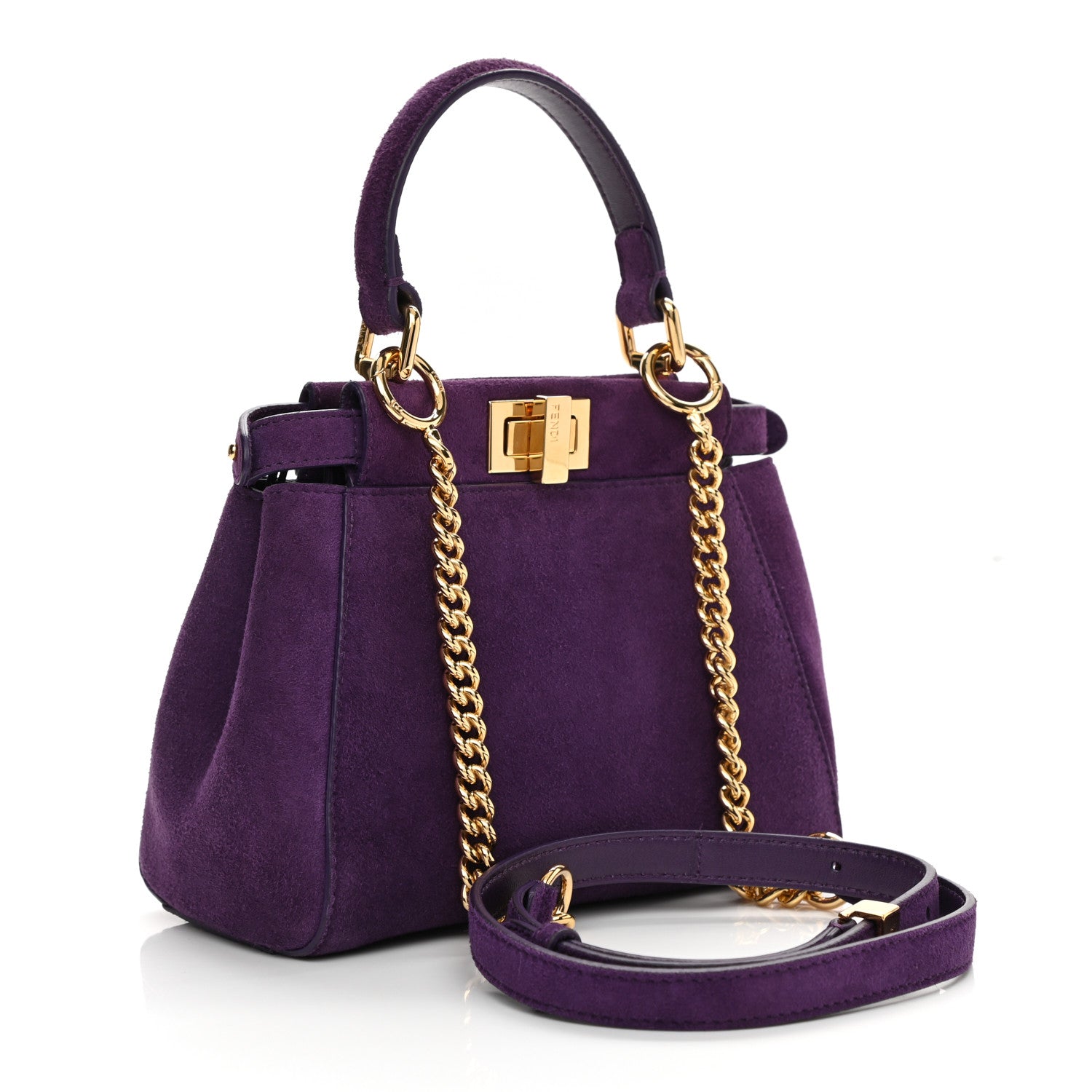 Fendi Chamois XS Peekaboo Iconic Satchel Viola Plus 3 of 11