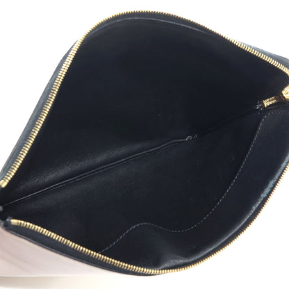 Celine Lambskin Bi-Color Coeur iPad Clutch Black White 5 of 8