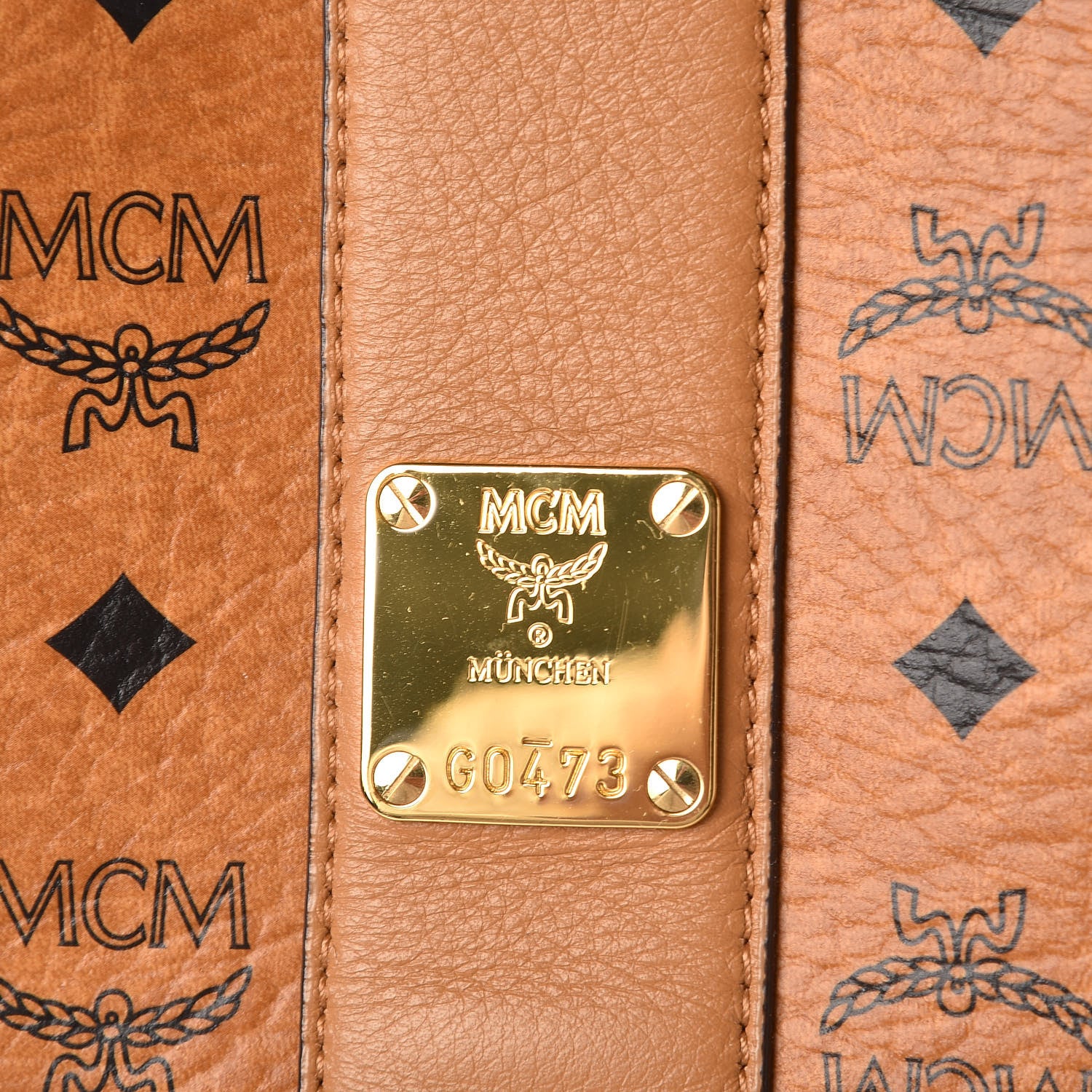 MCM Visetos Large Liz Reversible Shopper Tote Cognac 12 of 13