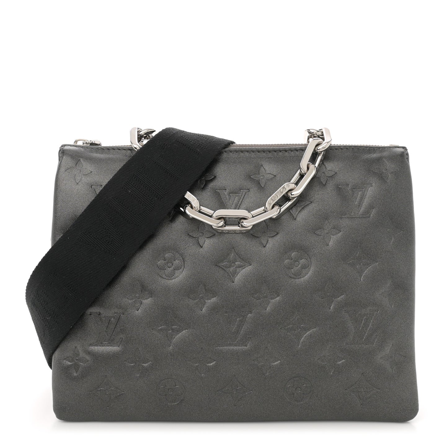 Lambskin Embossed Monogram Coussin PM Anthracite