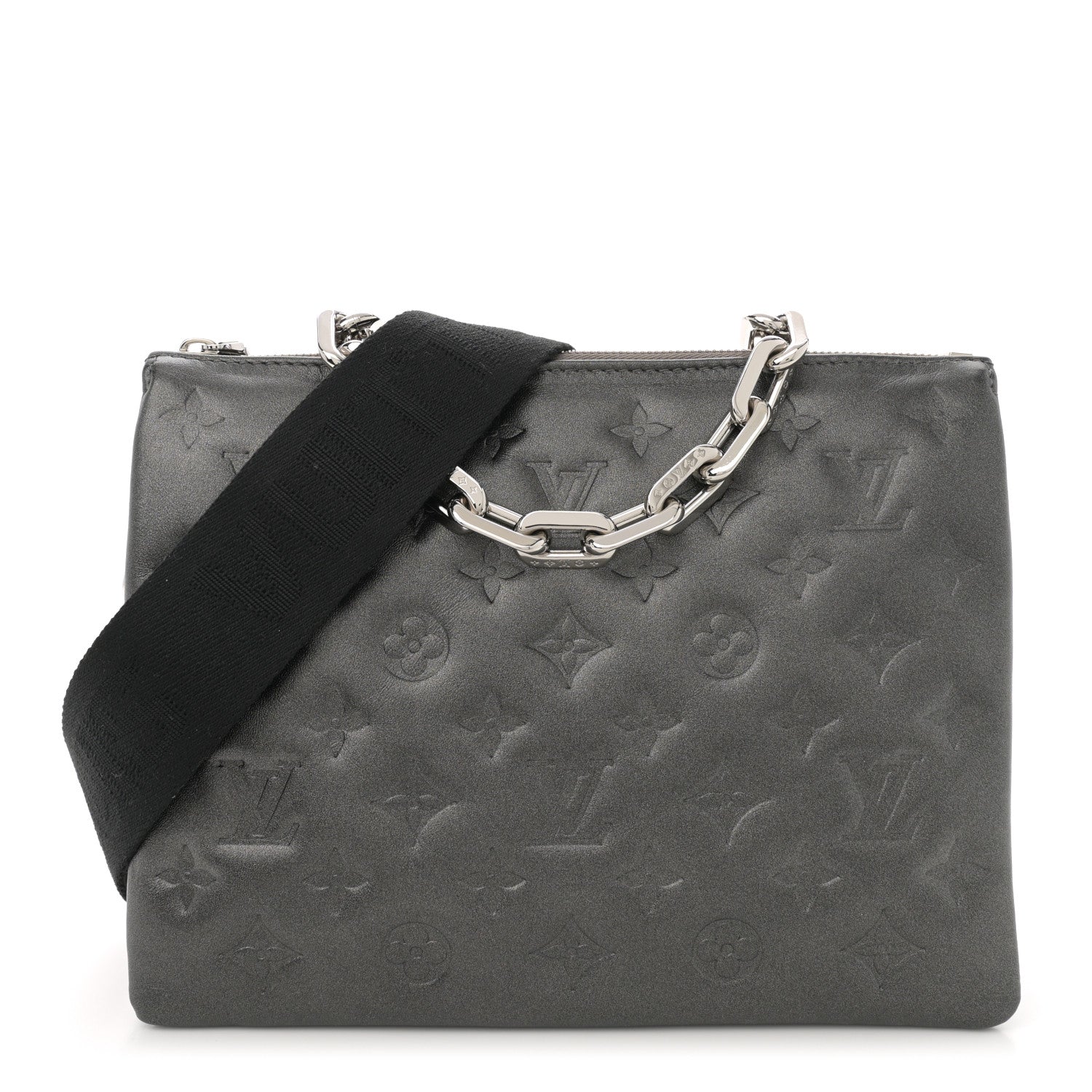 Louis Vuitton Lambskin Embossed Monogram Coussin PM Anthracite 1 of 10