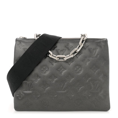 Louis Vuitton Lambskin Embossed Monogram Coussin PM Anthracite 1 of 10