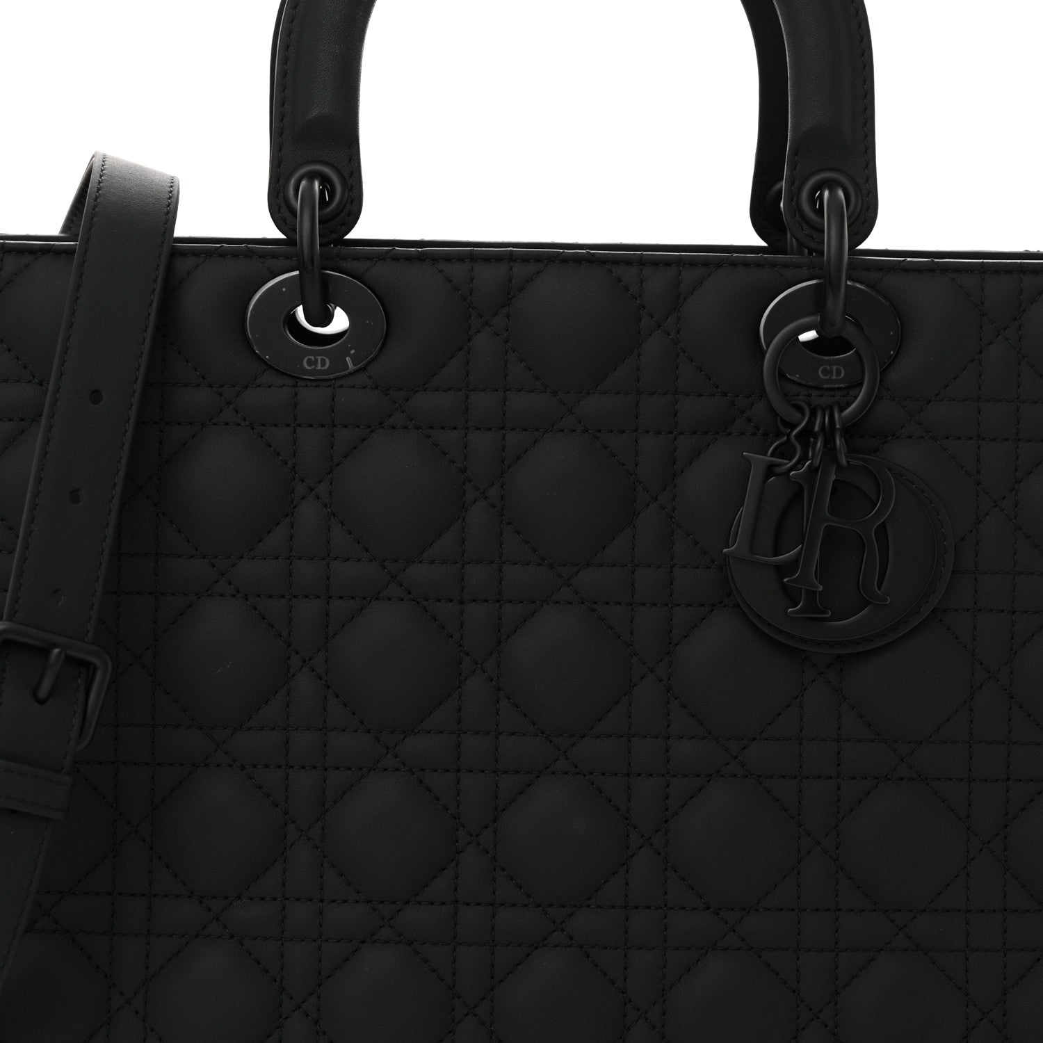 Christian Dior Ultra Matte Calfskin Cannage Large Lady Dior Black 7 of 12