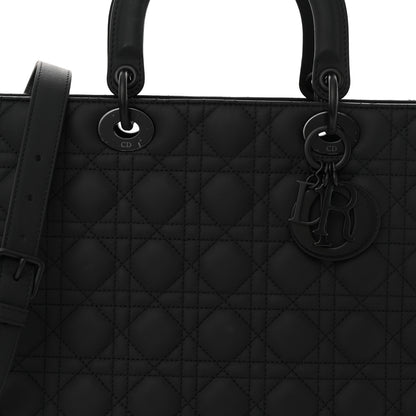 Christian Dior Ultra Matte Calfskin Cannage Large Lady Dior Black 7 of 12