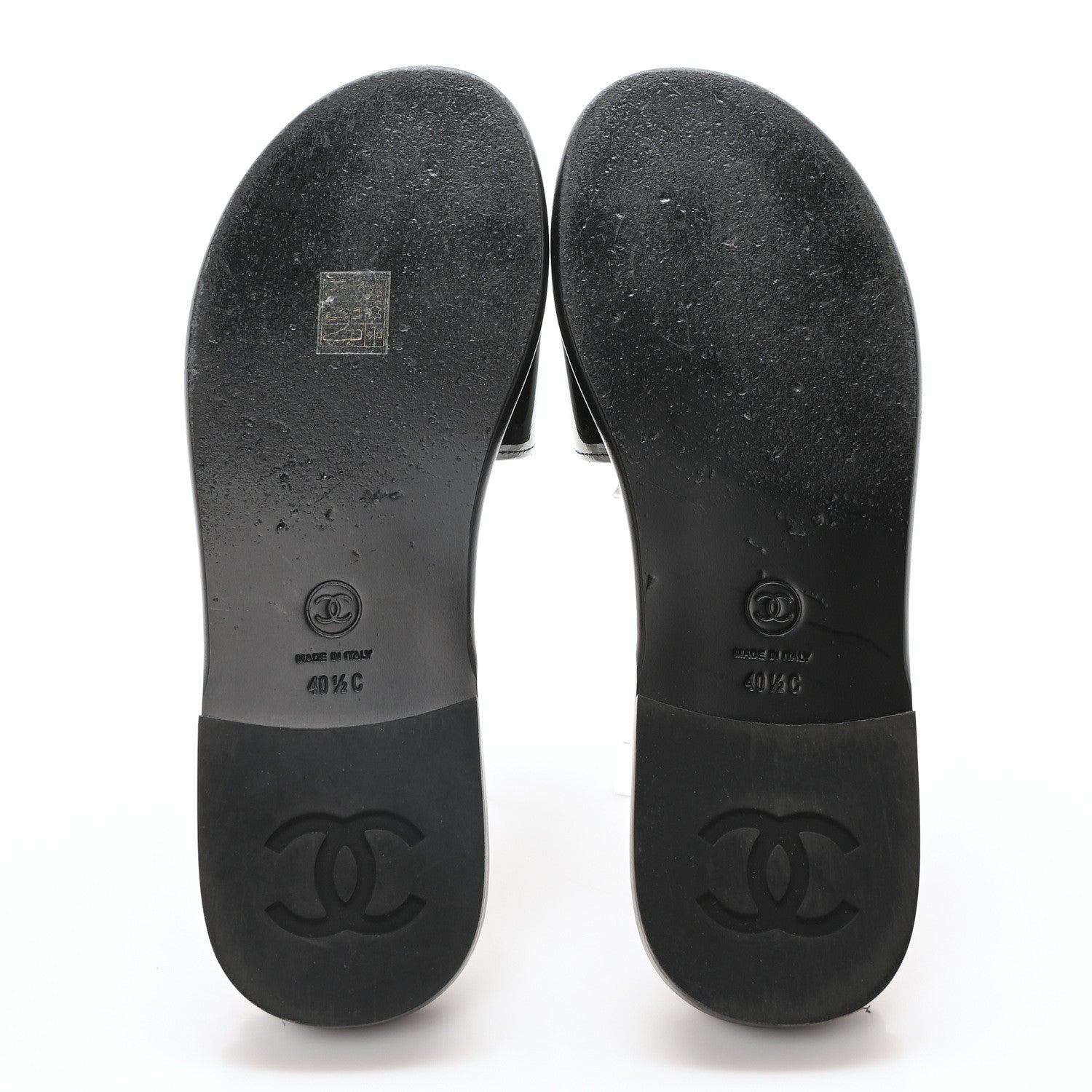 Chanel Mesh Patent Calfskin CC Mules 40.5 Black 6 of 9