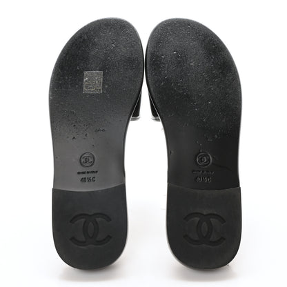 Chanel Mesh Patent Calfskin CC Mules 40.5 Black 6 of 9