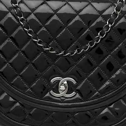 Chanel Lambskin Patent Classic Twist Crescent Flap Bag Black 8 of 17