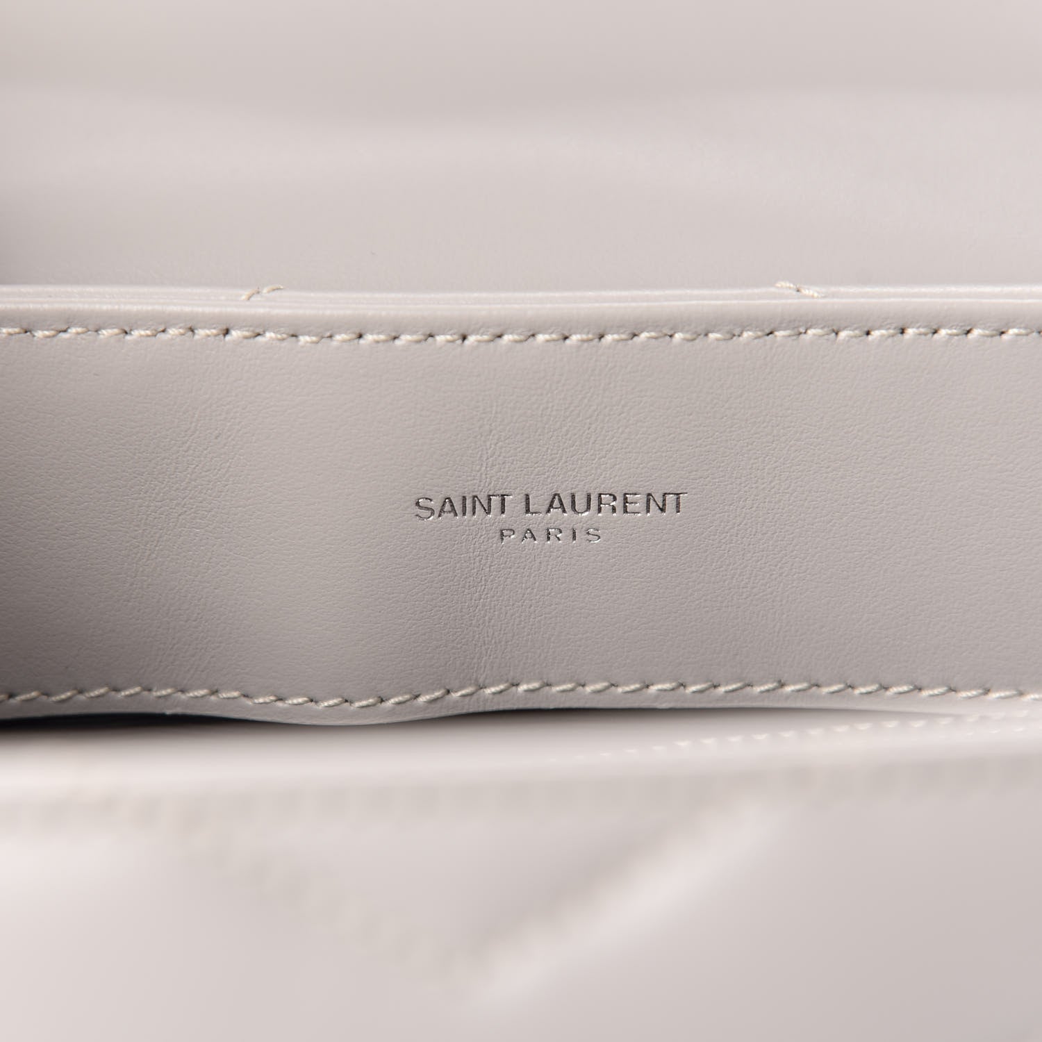 Saint Laurent Calfskin Y Quilted Monogram Medium Loulou Chain Satchel Granite 9 of 11