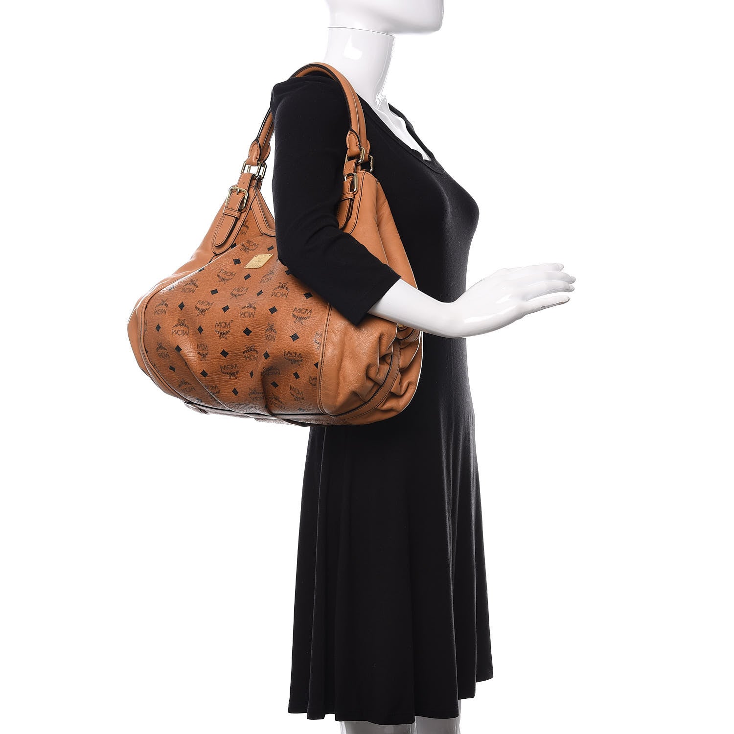 MCM Visetos Shoulder Bag Cognac 2 of 13