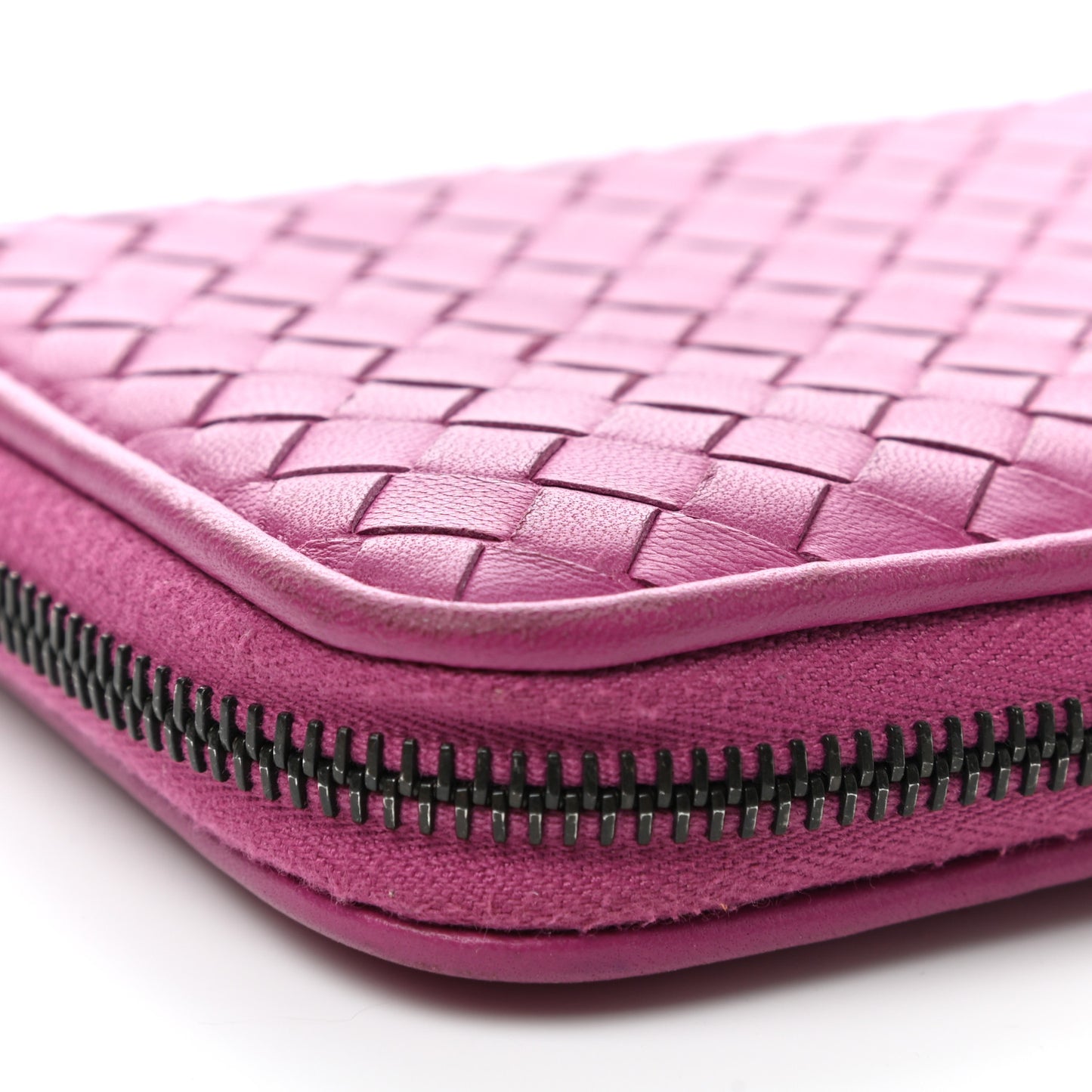 Nappa Intrecciato Zip Around Wallet Ametista