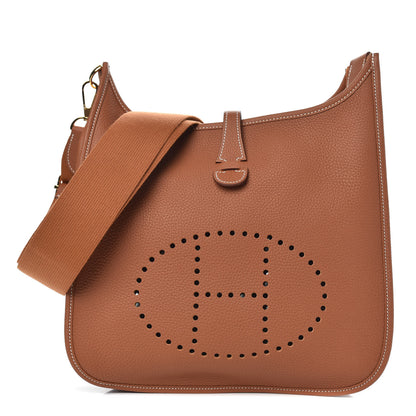 Hermes Taurillon Clemence Evelyne III PM Gold 1 of 10