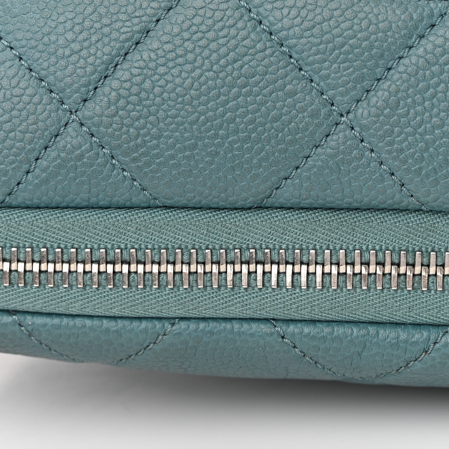 Chanel Caviar Quilted Expandable Zip Shoulder Bag Blue 12 of 13