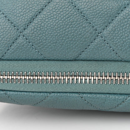 Chanel Caviar Quilted Expandable Zip Shoulder Bag Blue 12 of 13